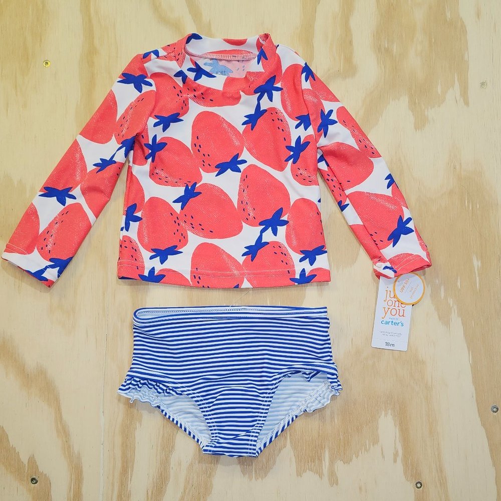Toddler Girls Strawberry 2pc Swimsuit